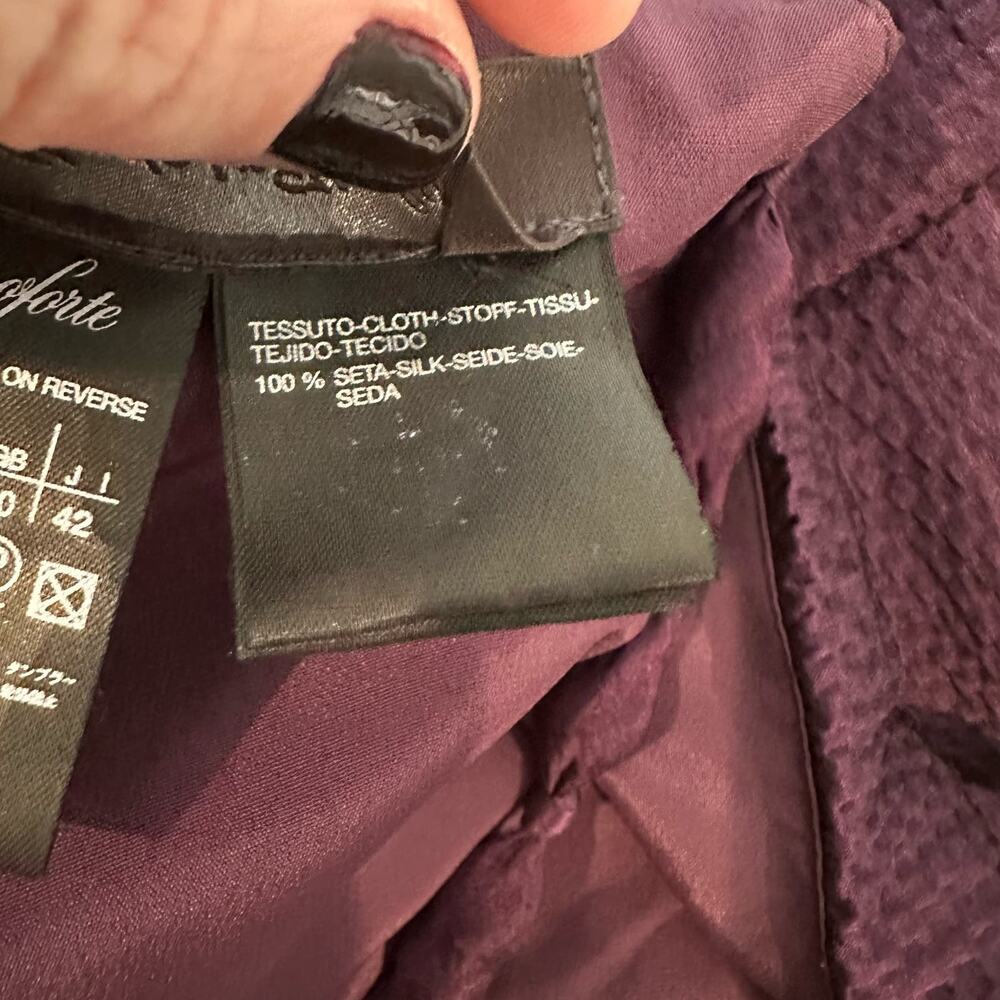 MaxMara Made in Italy Silk Halter Style Cocktail Dress Purple 8 - Picture 7 of 15